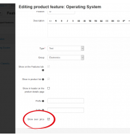 Features over Prices