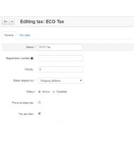Fixed tax per item for one category of products