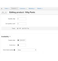 Fixed tax per item for one category of products
