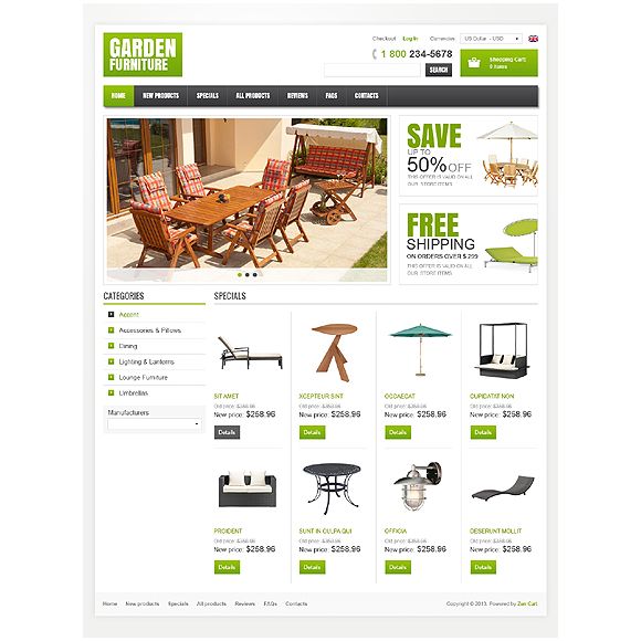 Garden Furniture CS-Cart Templates