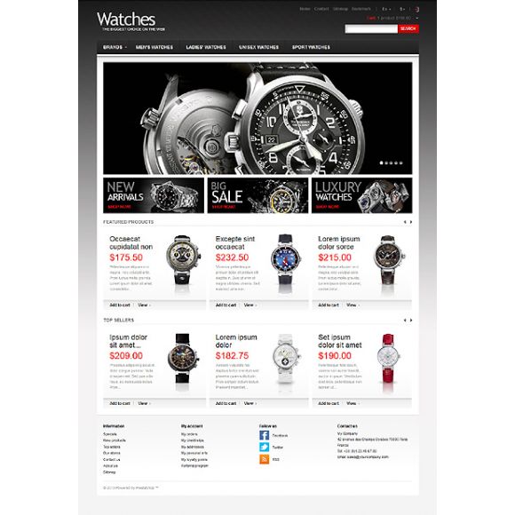 Watches Big Choice CS-Cart Template