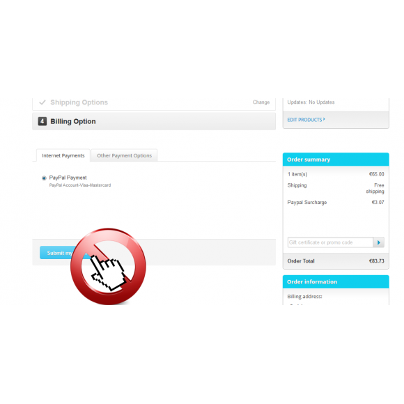 Disable submit order button after one click