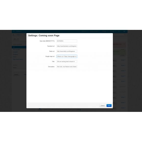Coming Soon Page for 4.x