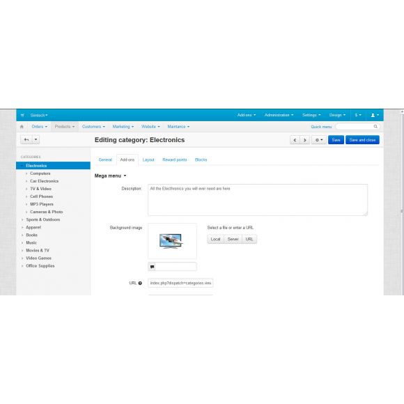 Amazon Mega Menu for CS-Cart