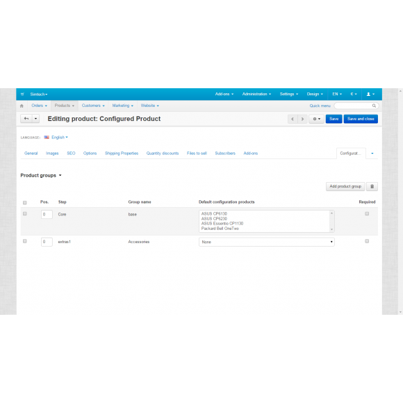 Product Configurator for CS-Cart 4.x