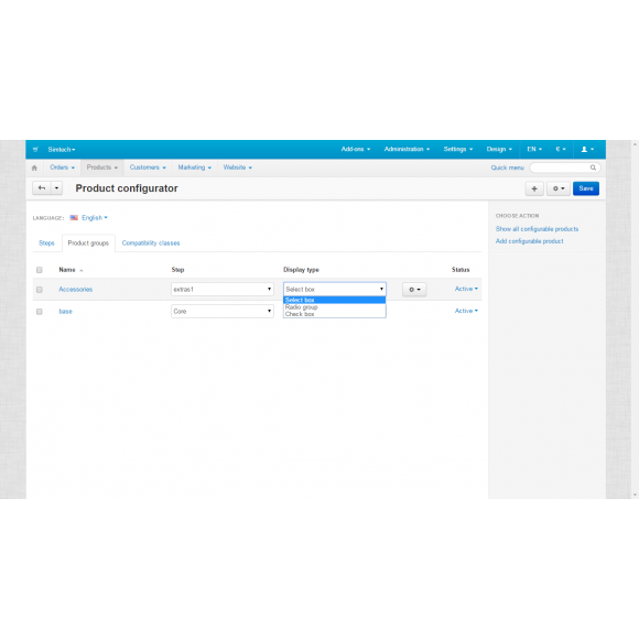 Product Configurator for CS-Cart 4.x