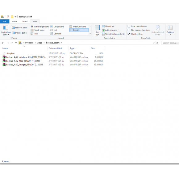 CS-Cart Dropbox Backup