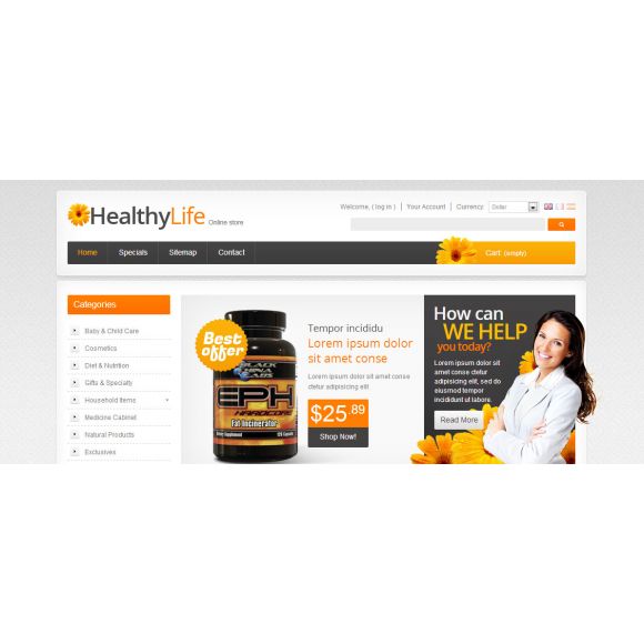 Healthy CS-Cart Template