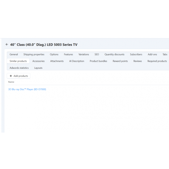 Similar Products Extended για CS-Cart