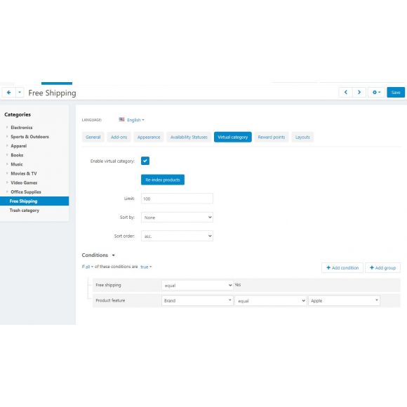 Virtual Categories για CS-Cart